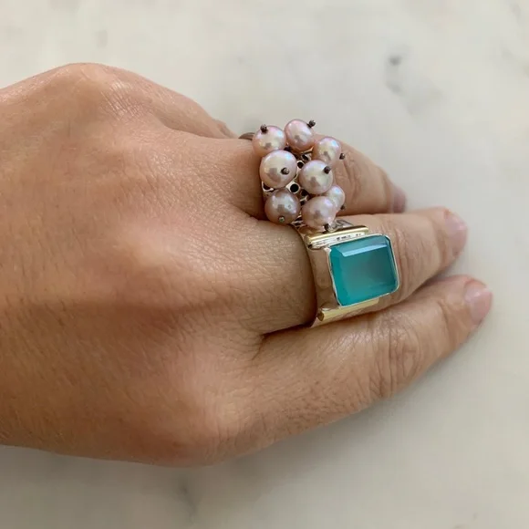 Silver Ring and pink Pearl Accents - Picture 7 of 7